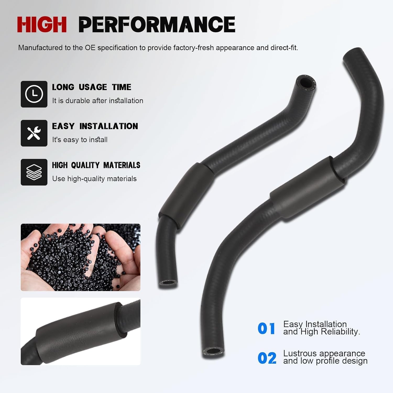 Low Pressure Fuel Line Hose Kit with Clamps Replacement for LBZ LMM Duramax 6.6L 2006-2010 Diesel Engine Fuel System Replace 12625281 12625284 97321375 12625278 12625277 94013125