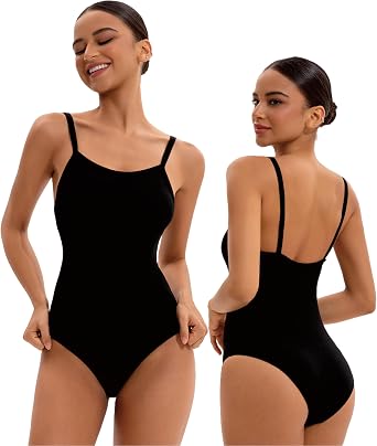 Camisole Tank Dance Ballet Leotard for Women Girl with Fixed Wide Shoulder