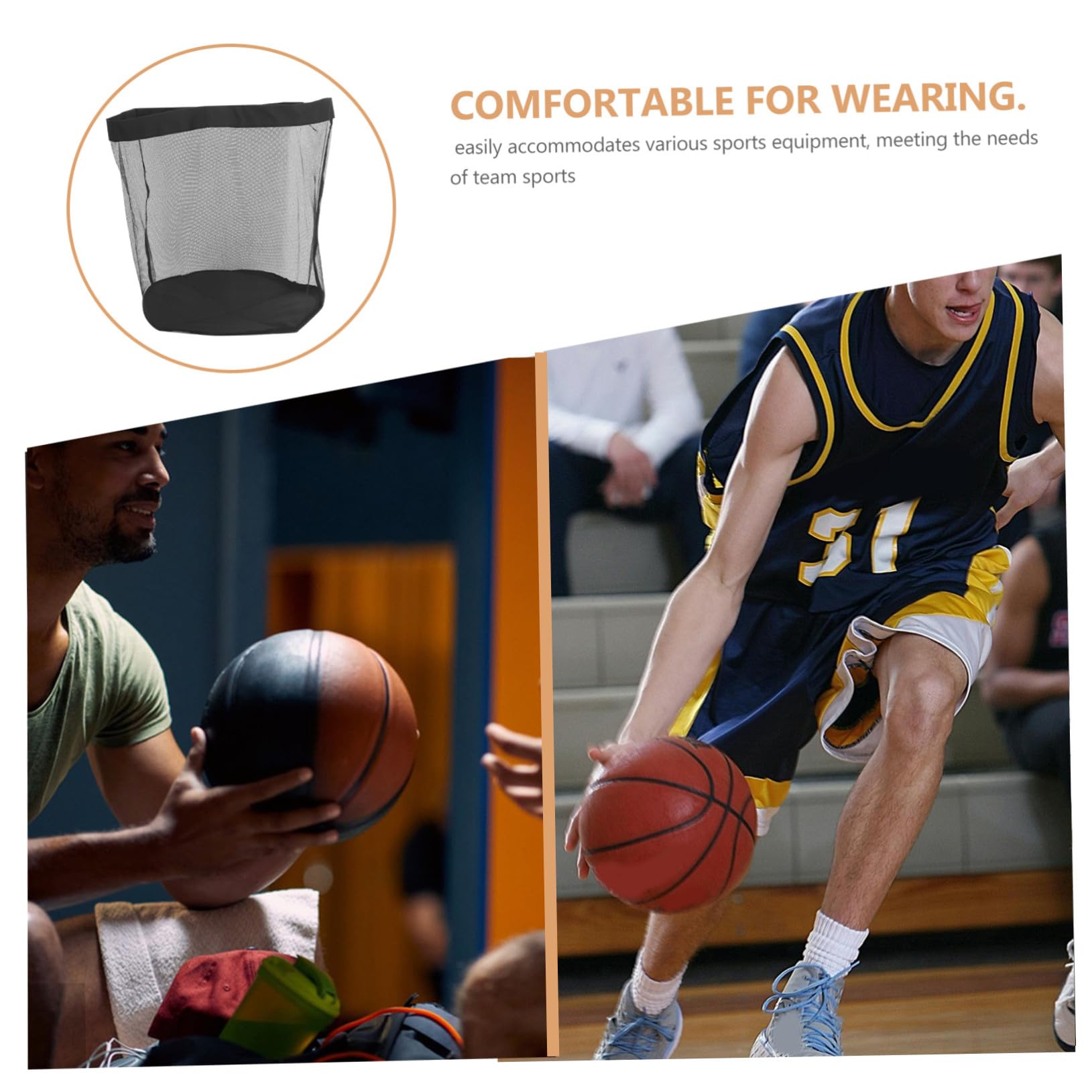 Bolsa de Malla Deportiva con Cierre de Cordón Gran Capacidad para Balones de Fútbol y Baloncesto Diseño Transpirable y Duradero para Gimnasio y Actividades