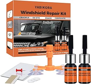 Windshield Chip Repair Kit, Windshield Repair Kit for Chips and Cracks, Glass Filler Resin Liquid Fix for Car/Home Glass Mirror(Star/Linear/Bullseye Cracks), 2pcs