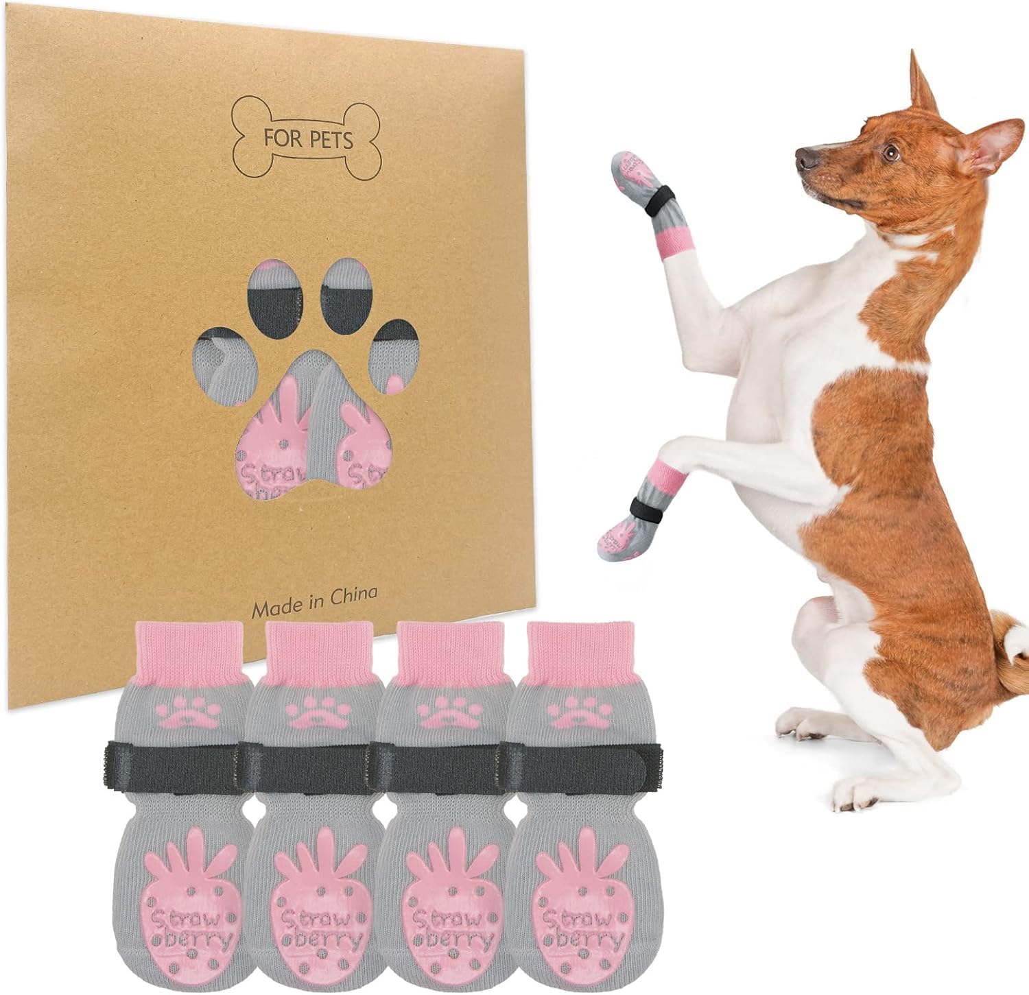 BEAUTYZOO Non-Slip Dog Socks for Hardwood Floors, Small Medium Large Senior Old Dogs Paw Protectors 2 Pairs - Traction Control Anti Slip Puppy Socks Prevent Licking, Anti Twist for Hot/Cold Pavement — image 1