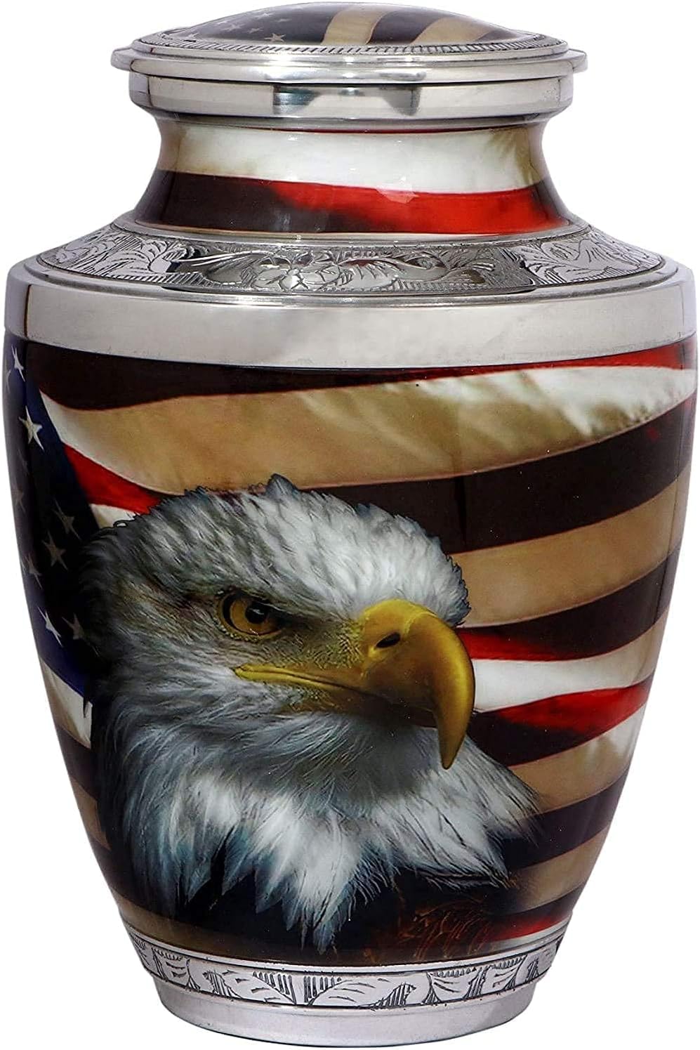 Bold & Divine American Flag Patriotic and Veteran Cremation Urns for Human Ashes Adult Male | Funeral Decorative Urn for Men, Police Dog K9, Army Firefighter