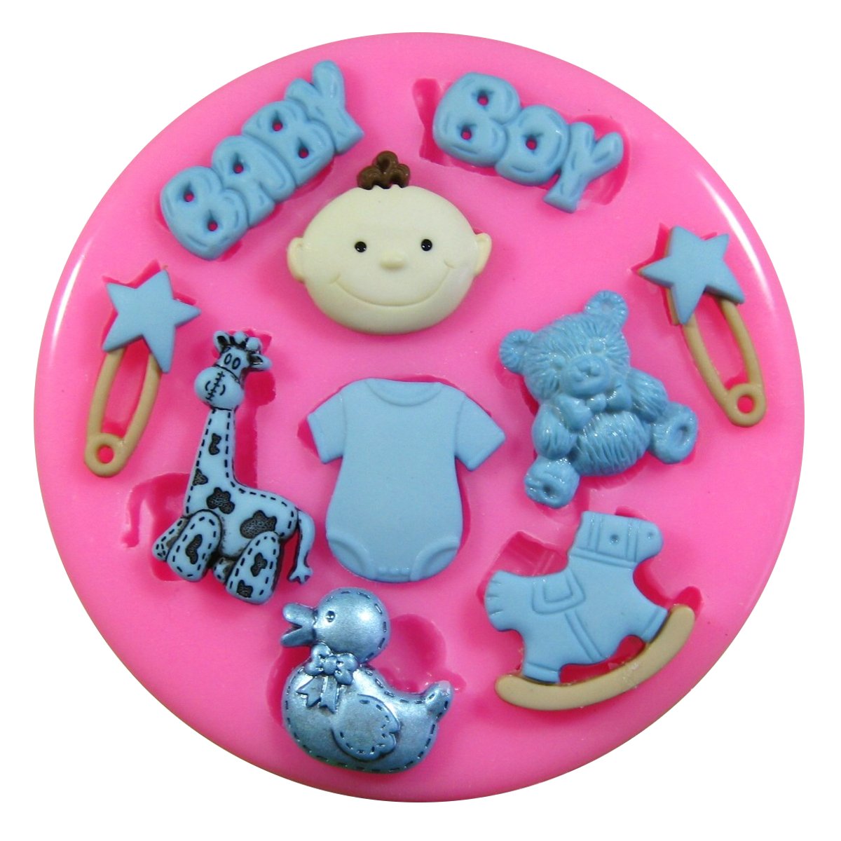 Fairie Blessings Men's Multicoloured Baby Boy Baby Shower Silicone Mould Mold For Cake Decorating Cake Cupcake Toppers Icing Sugarcraft Tool By