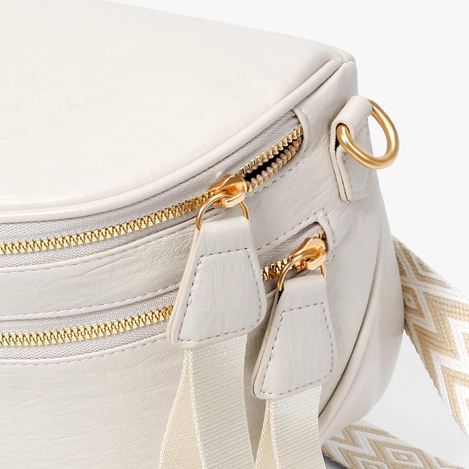 Leather Crossbody Bum Bag for Women,Large Sling Bum Bag Wallets Slouchy Belt Purse with 2Pcs Adjustable Strap - Image 3