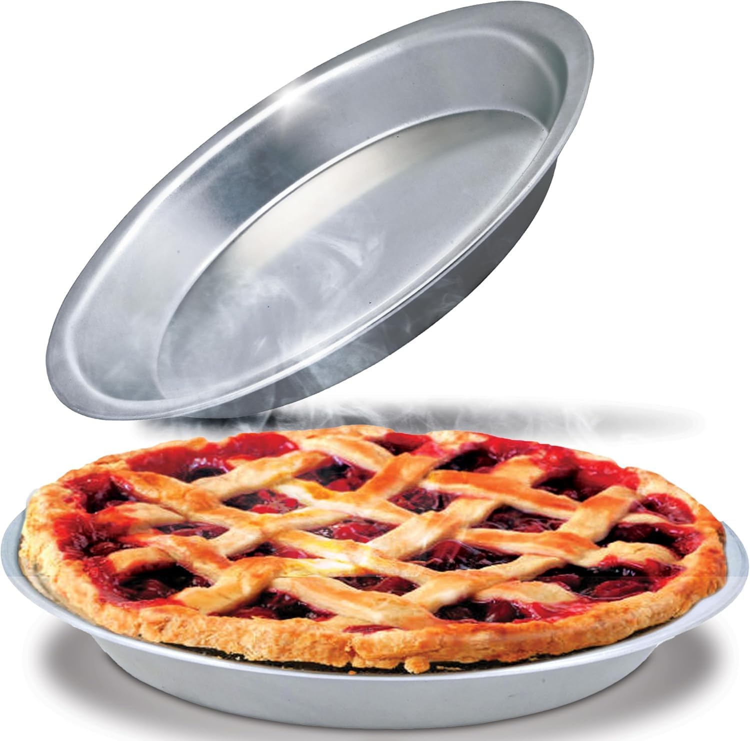 Stock Your Home 9 Inch Aluminum Pie Pans (80 Pack) - Silver Tin for Baking, 9" x 1 1/4" Oven Safe Dish for Crumbles or Cake