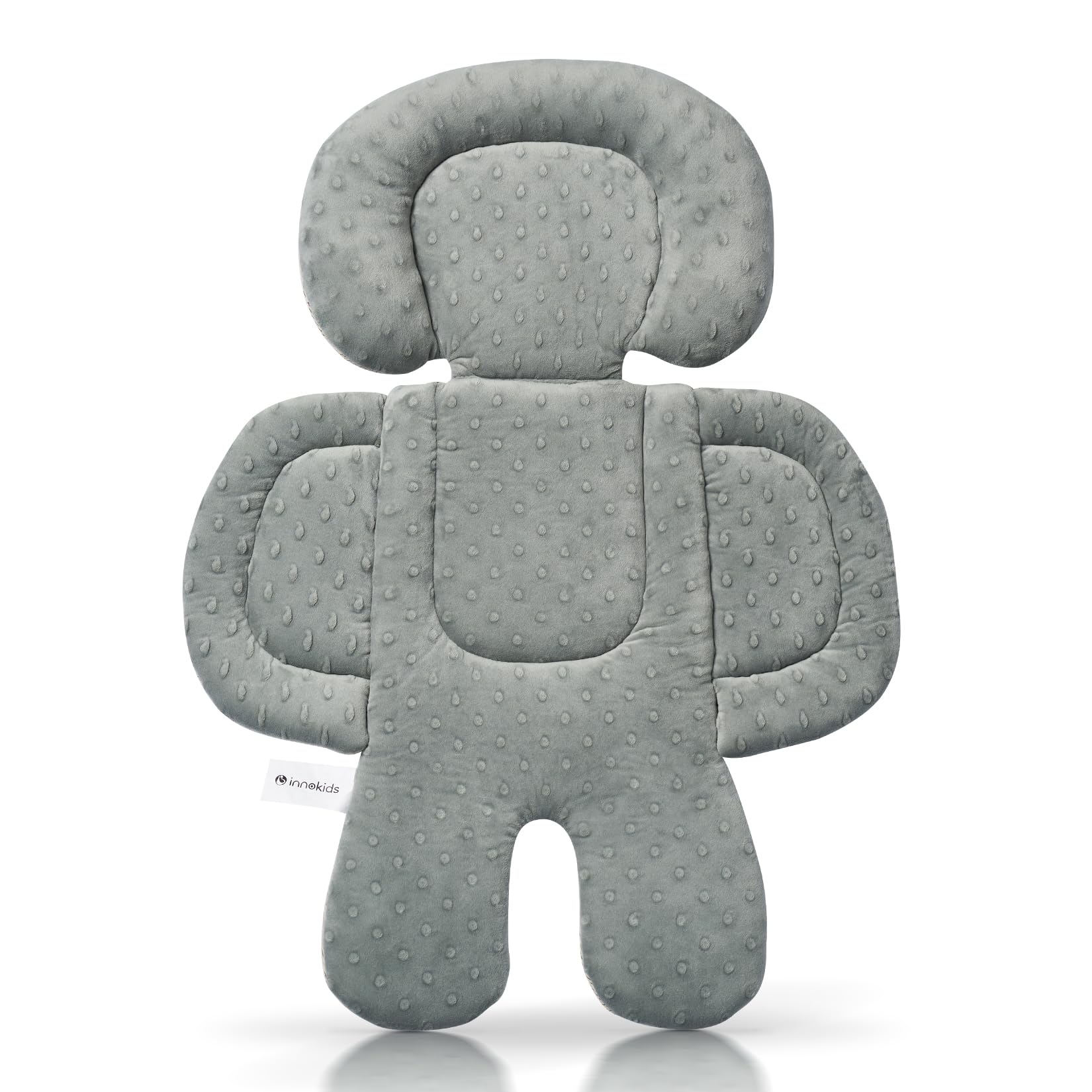 Innokids Säuglings Autositz Einsatz, Neugeborener Kopf-Stützkissen und Körper-Stützkissen für Babys Anzug für Baby-Autositze und Kinderwagen (Beige und Grau)