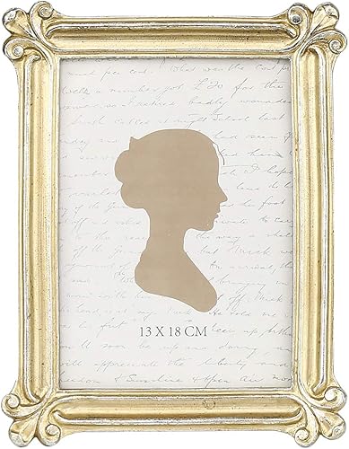 Sunlit Marco de fotos vintage de 5 x 7 pulgadas, marcos de fotos antiguos de lujo con parte frontal de cristal, pantalla de fotos, colgar en la