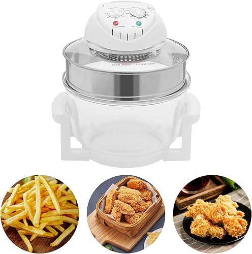 Miniatura 2 de Freidora de aire turbo de vidrio de 17L, horno de convección de 110 V, cocina eléctrica sin aceite para asar carne, pescado, verduras