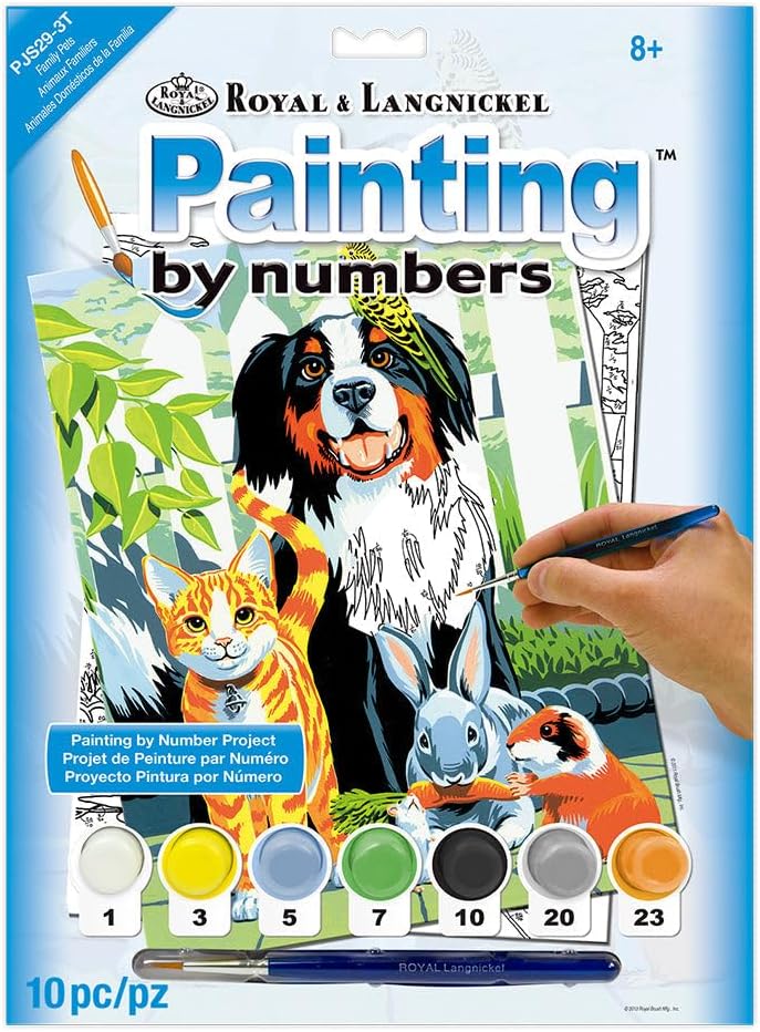 Royal & Langnickel Painting by Numbers Junior Small Art Activity Kit, Small Family Pets