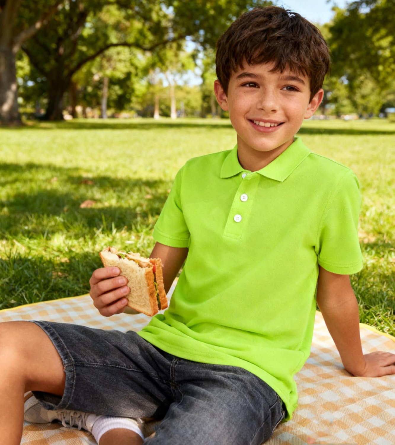 uideazone Boys Polo Shirts Dry Fit Performance Golf Short Sleeve Casual School Uniform Size 5-14 - Image 4