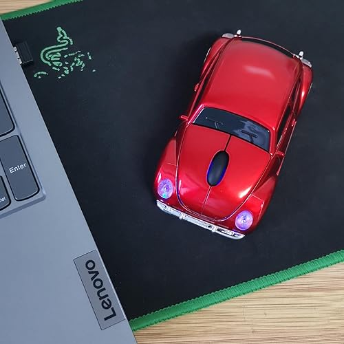 Miniatura 4 de Ratón de coche para computadora, mouse inalámbrico para automóvil de 2.4 GHz, ratón óptico en forma de automóvil, lindo mouse para portátil, PC y