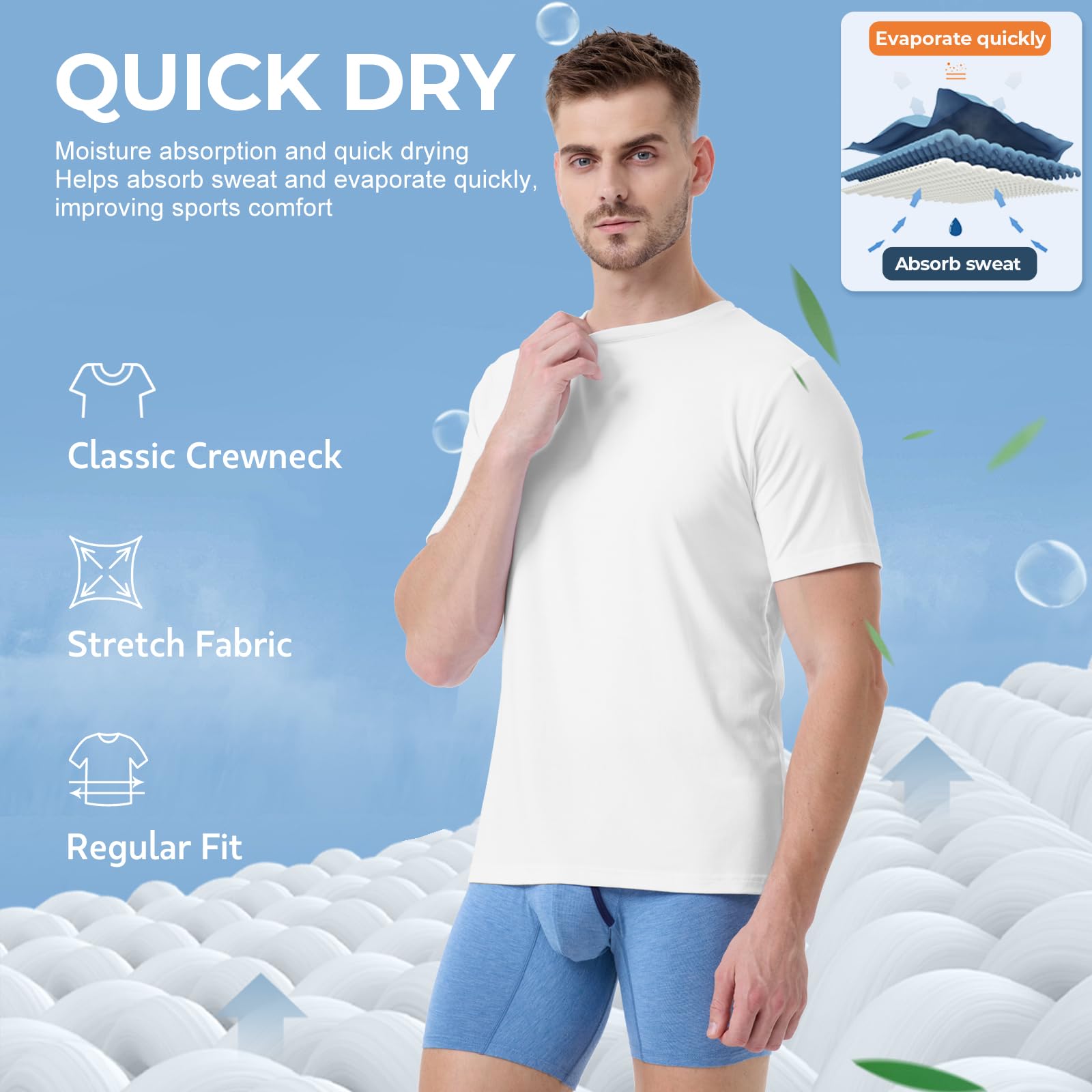 Bamboo Cool Th23m-132 - Camiseta para Hombre (6 Unidades)