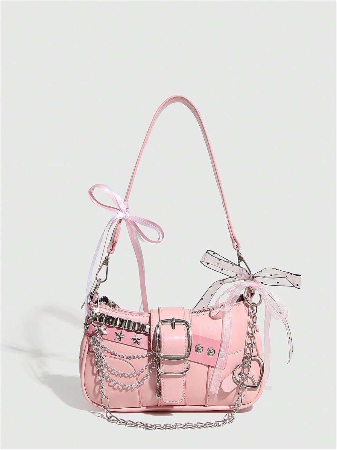 Verdusa Women's Y2k Star Embroidery Shoulder Bag Mini Chain Hobo Handbag Purses