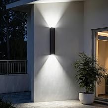 D  Mekan LED Duvar I klar  IP65 Su Ge irmez Al minyum Duvar Ayd nlatma Yukar  ve Alt   Mekan/D  Mekan Duvar Lambas  Villa Teras Bah e Koridor i in Siyah Beyaz I k, 45 cm [Enerji S n f  A+++]
