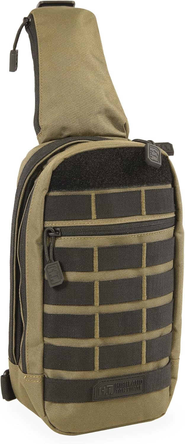 Highland Tactical Expo Sling Bag, Dark Green/Black Handbags