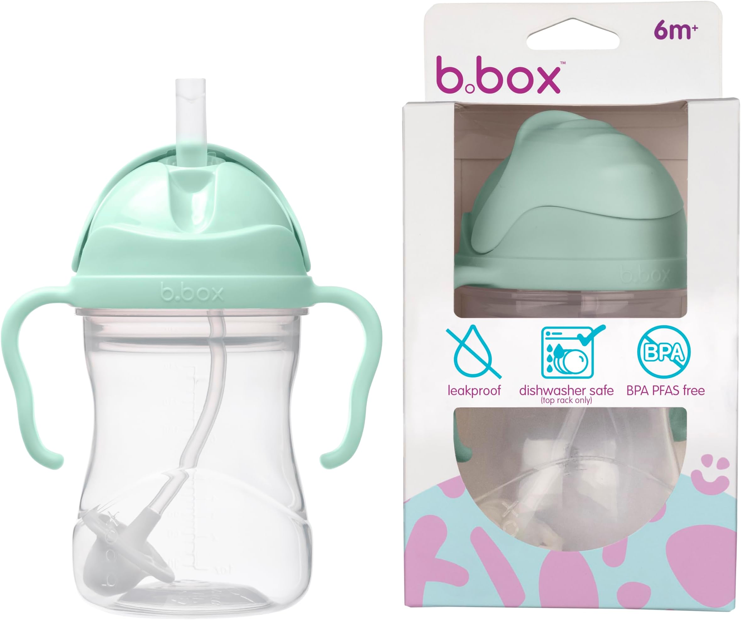 Learning Cup for Every Angle | Flip Top, Heavy Straw, Handle, Leak-Proof | BPA Free & for Dishwasher | From 6 m | 240 ml