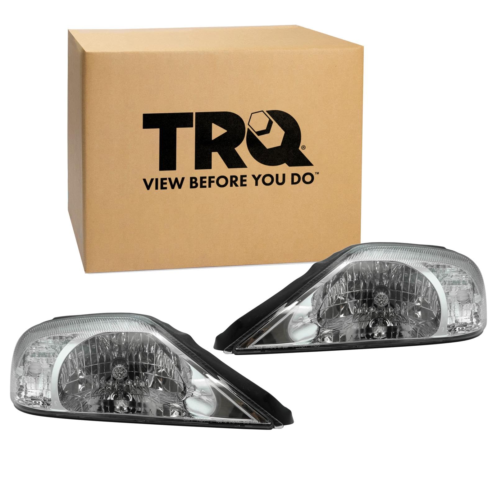 TRQ 2 Piece Headlight Assembly Set Driver &amp; Passenger Side Compatible with Mercury Sable 2000-2005 FO2502168 FO2503168 1F4Z13008BA 1F4Z13008BB 3F4Z13008AA 3F4Z13008AB