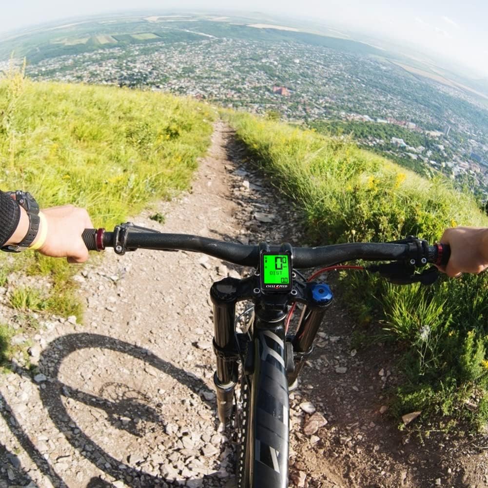 ANGGOER Cycling Computer USB Rechargeable, Bike Odometer Speedometer IPX7 Waterproof, Bike Computer Wirless 5 Language Bicycle Speedometer with LCD Display 21 Functions, Automatic Wake-up : Sports & Outdoors