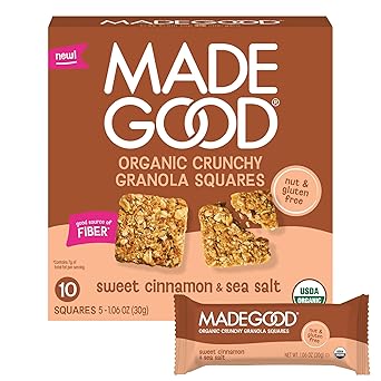 MadeGood Sweet Cinnamon & Sea Salt Crunchy Granola Squares 5 Count