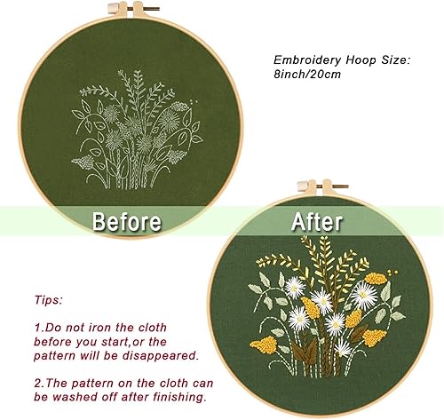 Miniatura 5 de Dimension Kit de iniciación de bordado para principiantes para adultos con patrón, kits de punto de cruz estampados, kit de bordado para