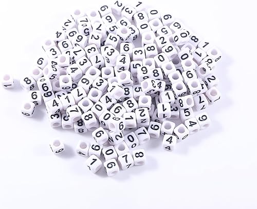 Miniatura 8 de 1000 cuentas de letras de cubo acrílico negro de 0.236 x 0.236 in blanco del alfabeto A-Z cuentas para hacer pulseras, collares, joyas
