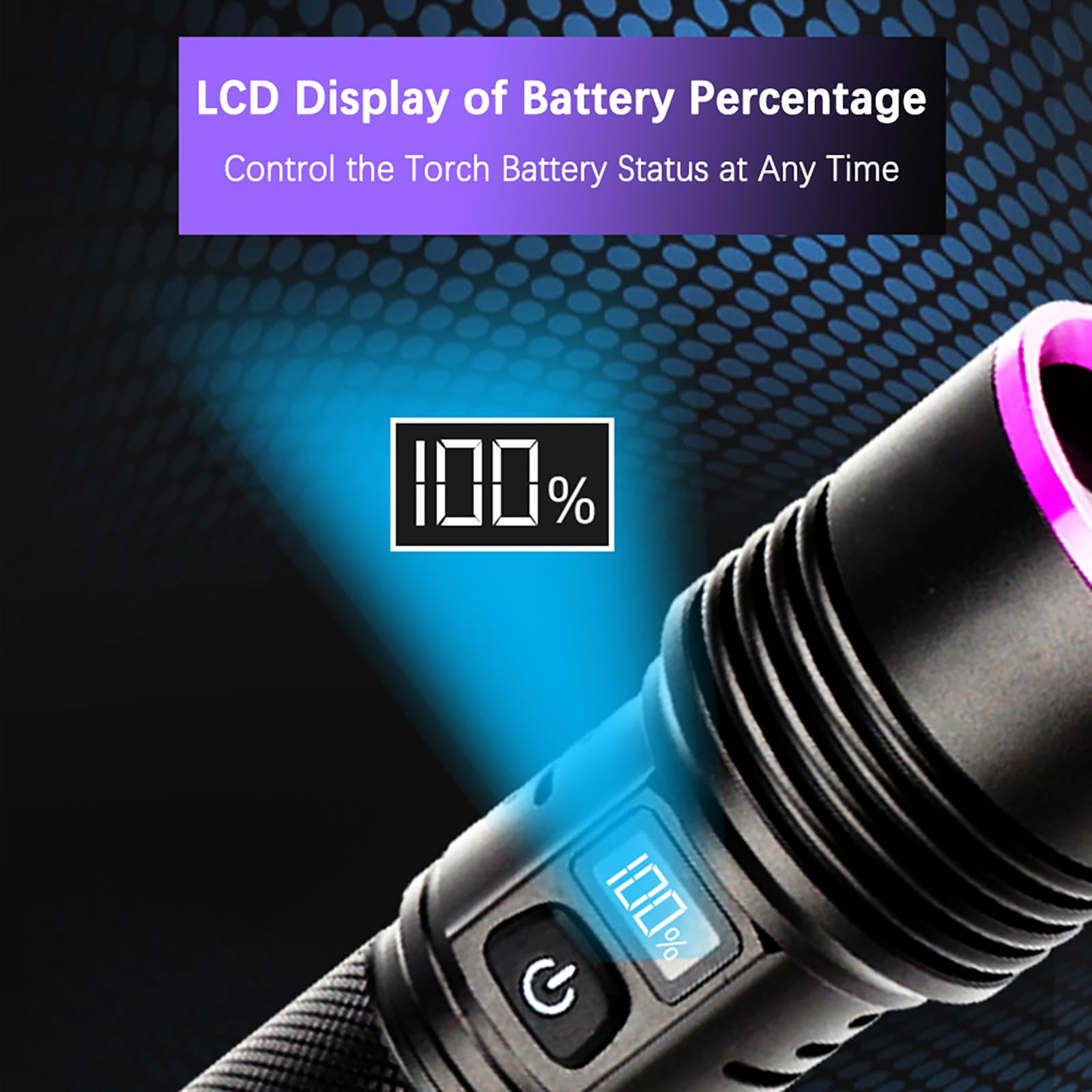 Linterna UV de 30 W, 7000 mAh de alta potencia de 365 nm, luz UV, 4 núcleos LED recargable por USB, linterna de luz negra para perro, orina de gato, manchas secas, fugas de CA, vidrio de uranio