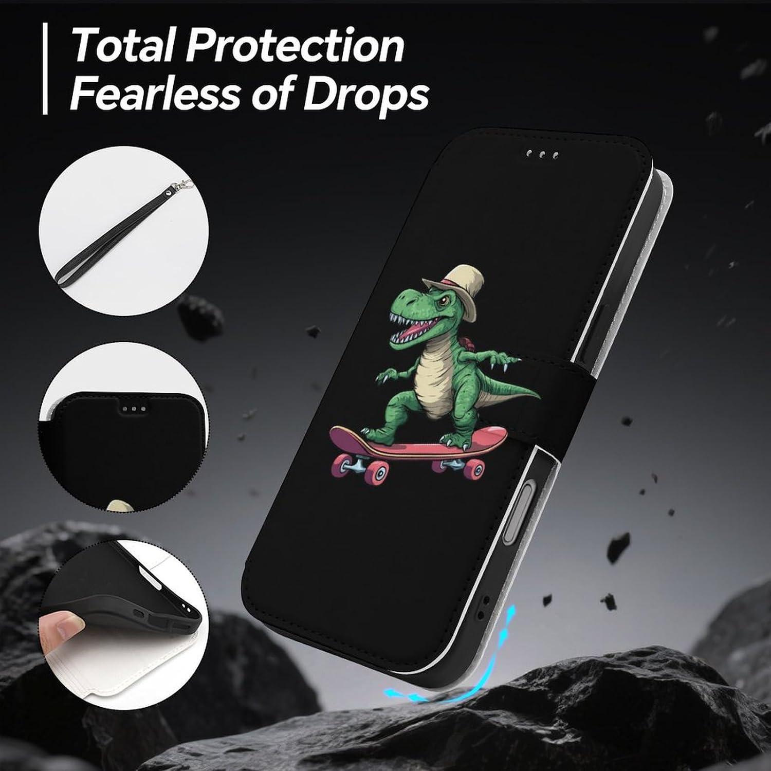Funny Animal Dinosaur Flip Case Compatible for IPhone16 Series image 2