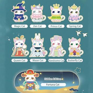 MIO Fantastic World Cat Series Blind Box Action Figures Mystery Box Cute Random Toys Birthday Gift Christmas Collectible Toy for Desktop Ornaments, 1PC