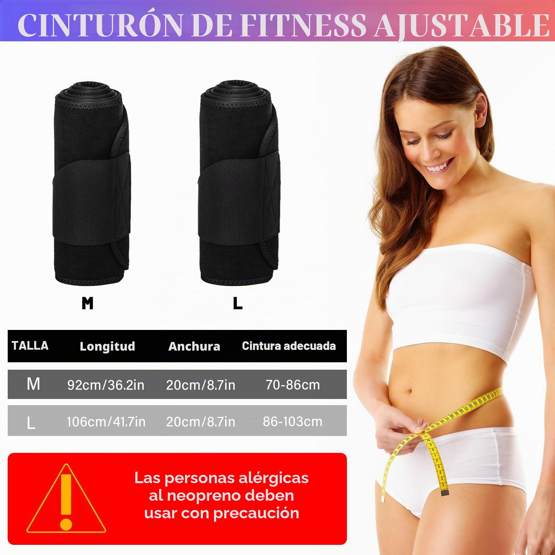 LUZOON Faja Reductora Mujer y Hombre, Fajas Reductoras Adelgazantes para Gimnasio de Neopreno, Cinturón Lumbar Abdominal para Fitness y Deporte