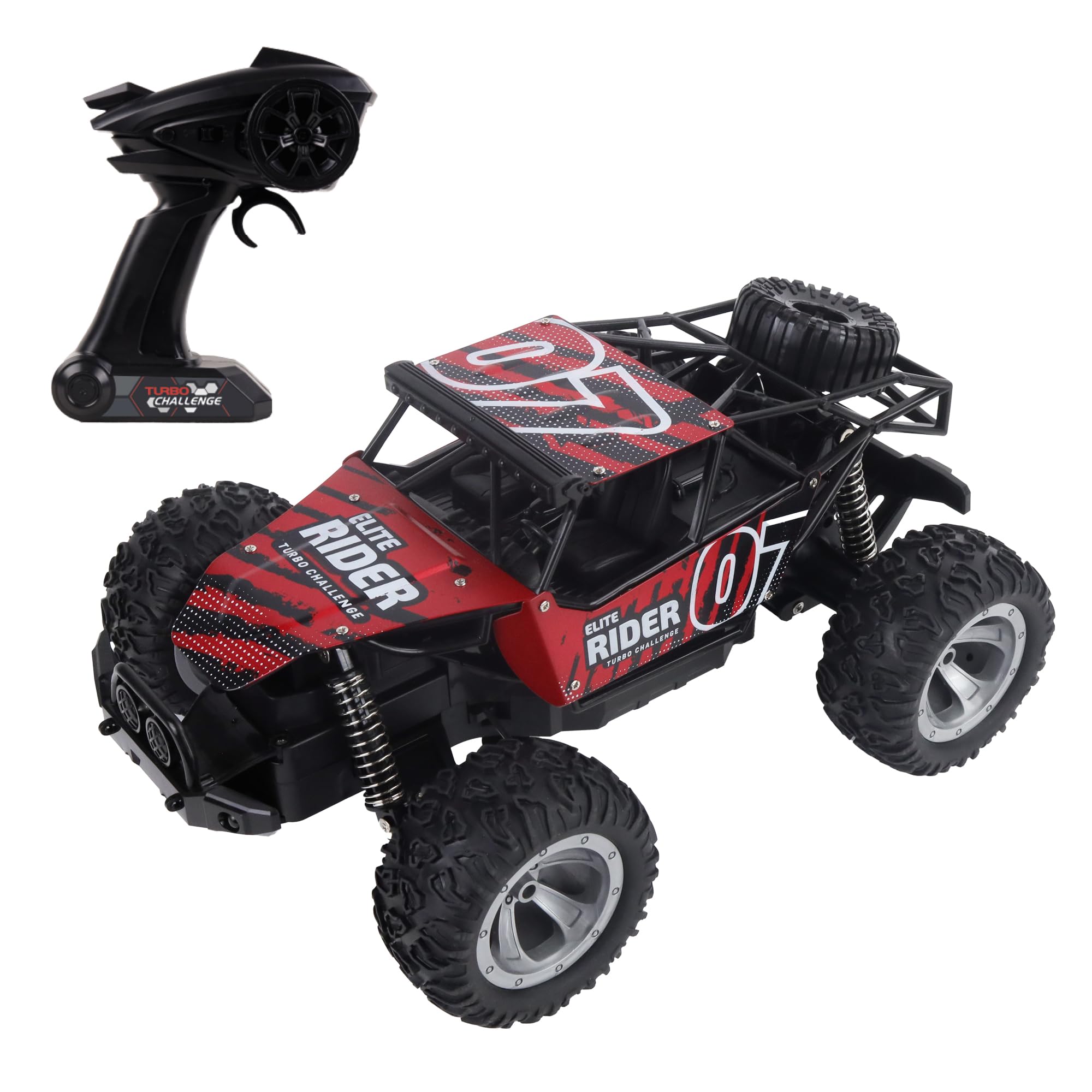 TURBO CHALLENGE - Avventura con il Buggy - Elite - 094862LR - Auto Telecomandata - Rossa - 1/14 - Pronta all'Uso - Batteria Ricaricabile e Batterie Incluse - Metallo - A Partire dai 8 anni
