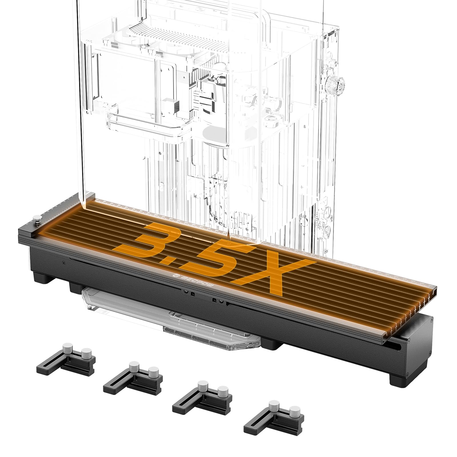 G1 Estensione a Slitta per X1 Incisore Laser, Espande l'Area di Incisione Laser a 370 x 105 mm, Incisione e Taglio Laser Più Lunghi per Incisore Laser, Include 4 Morsetti per Maggiore Stabilità