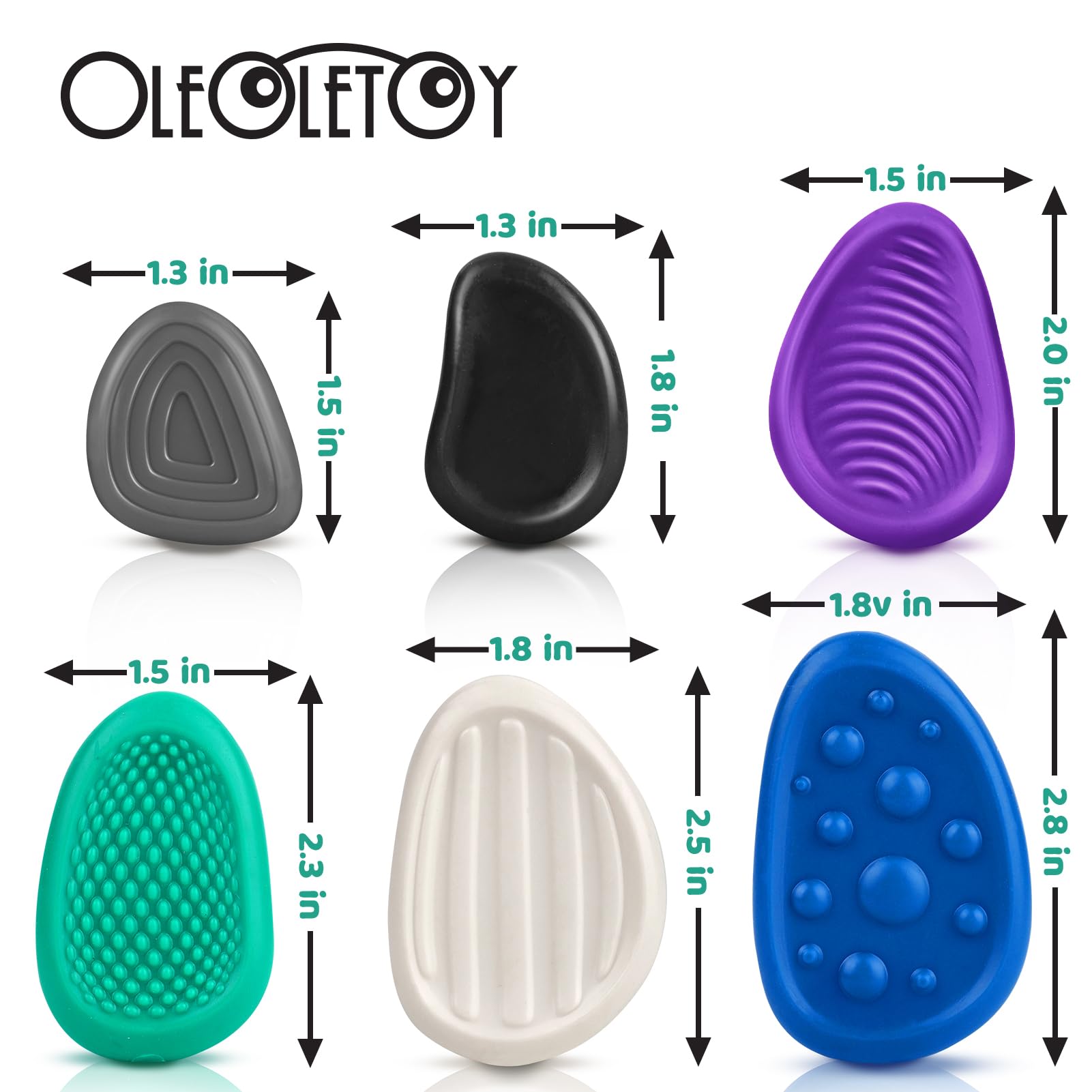 Fidget Toys Adults Sensory Stone: 6pcs Textured Worry Stone Stiff, Anxiety Relief Office Fidgets - Image 3
