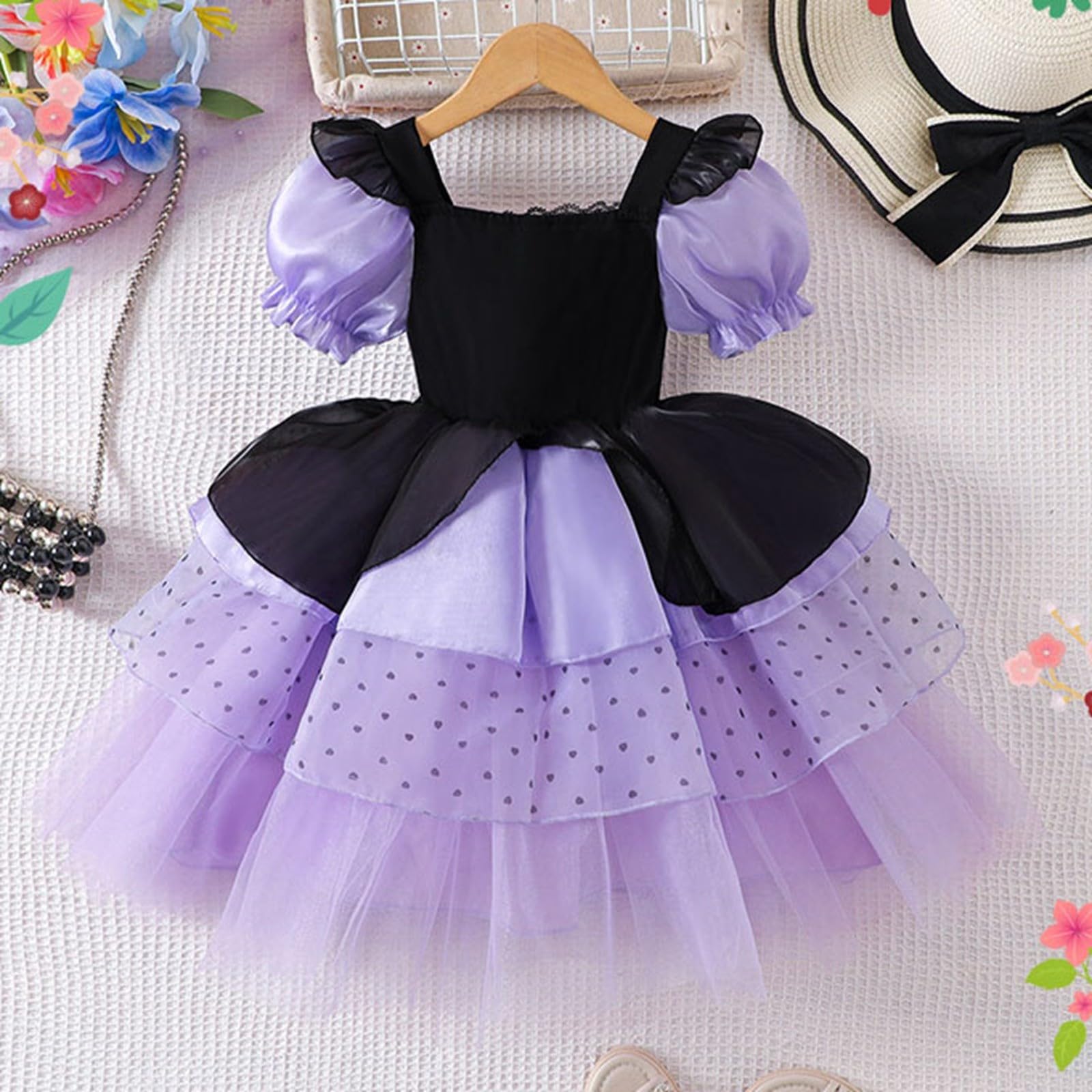 Generisch Kostüm Halloween Mädchen - Kinderkleid Mädchen Lolita Cosplay Gothic Elegantes Partykleid Sommer Formelle Anlässe Outfit Halloween Märchenkleid