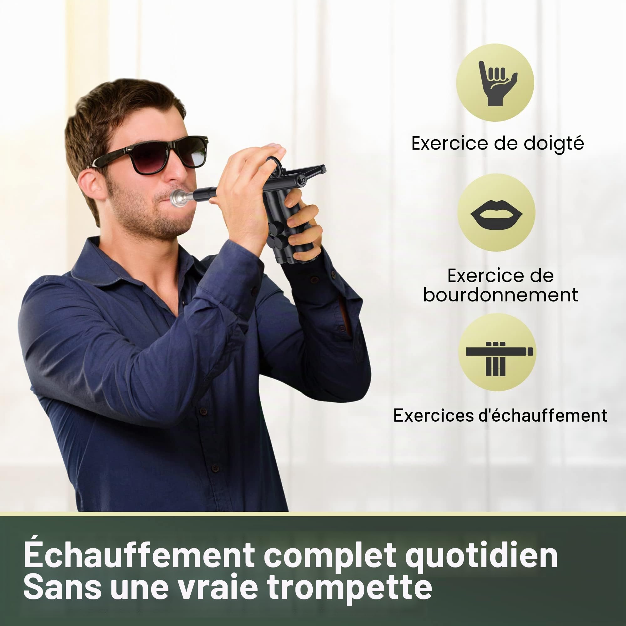 PAMPET TruTra Appareil d'entraînement de trompette standard en si bémol pour étudiant débutant