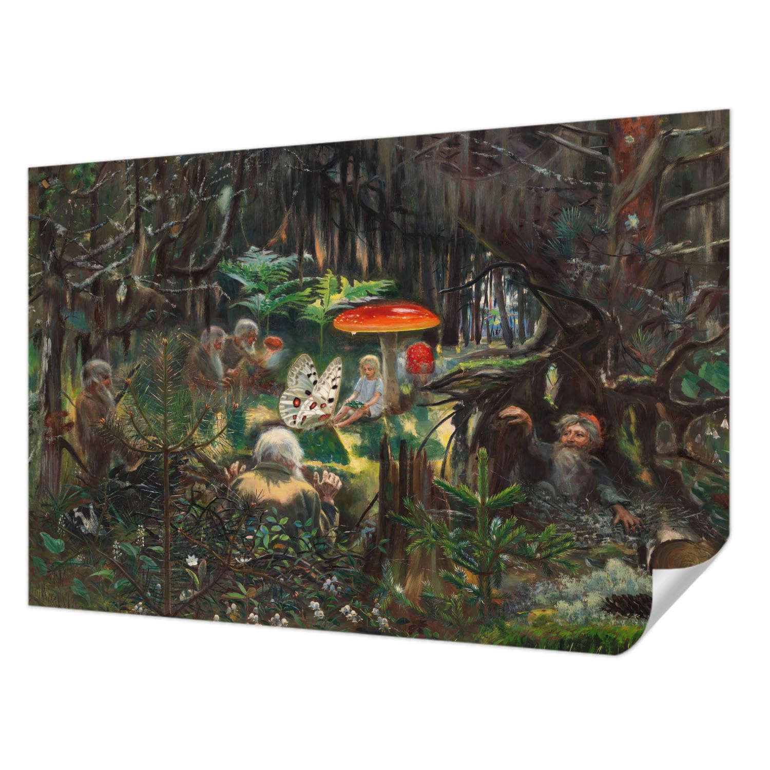 Papier peint adhésif chambre déco moderne Tulup forêt de conte de fées mur de salon 104x70