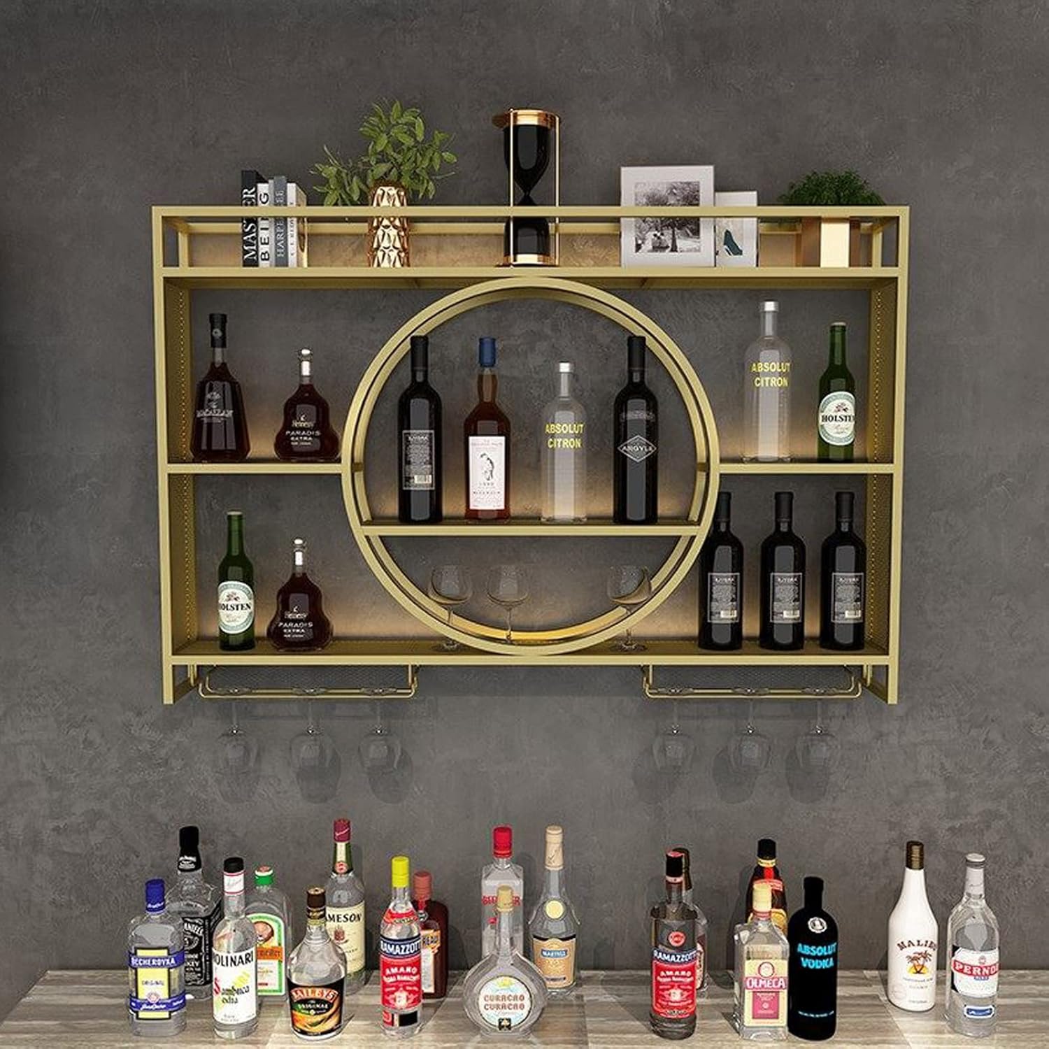 Amazon.com: Wall Mounted Wine Rack, Hanging Metal Round Wine Rack