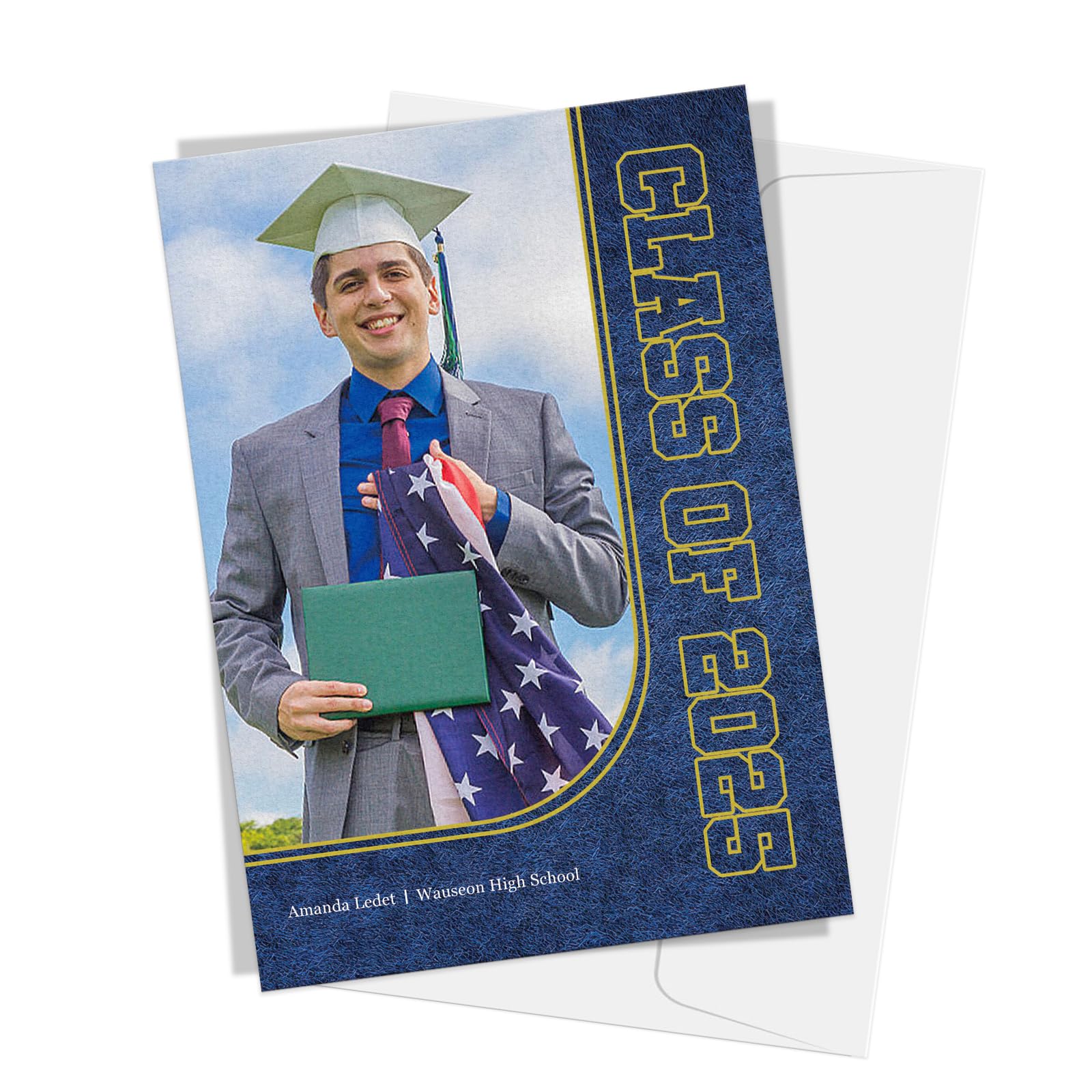 Gamanor Personalized Graduation Announcements Class of 2025 Custom Photo Invitations Cards with White Envelope Customized Grad Gift Card for High