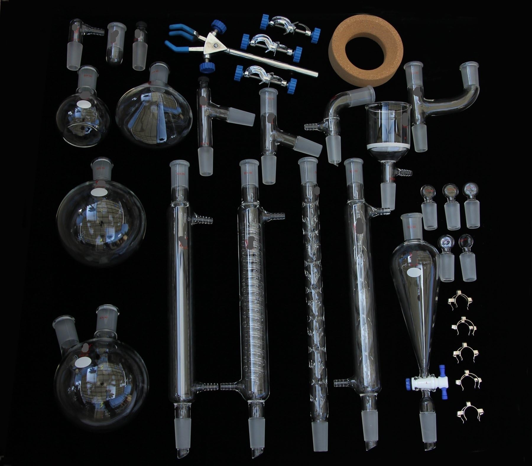 24/40 Joint Glass Organische Chemie Labor-Glaswaren-Set - Komplettes Set for den Laborgebrauch(33 Pcs)