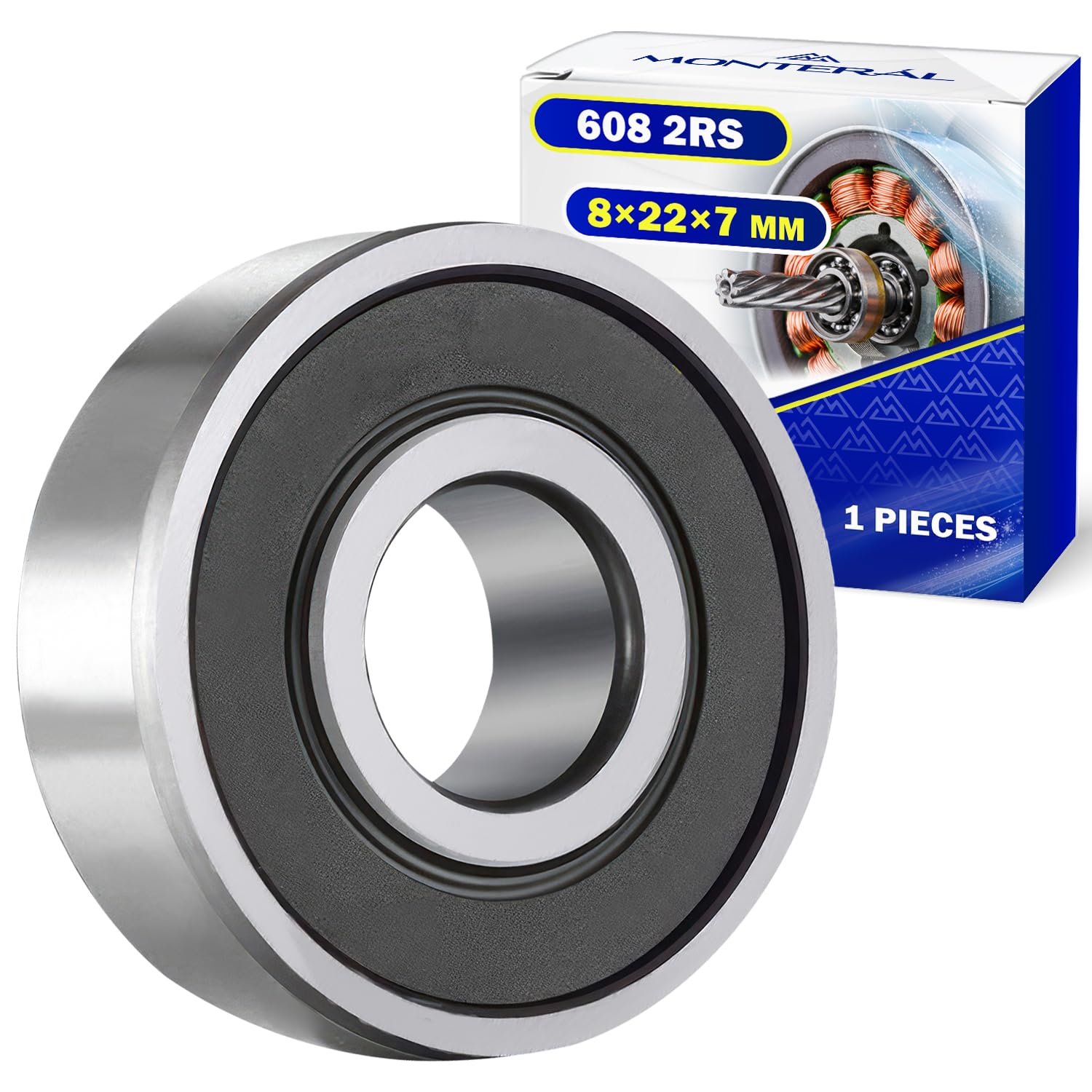 Cuscinetto a Sfera 608 2RS 8x22x7 mm MONTERAL
