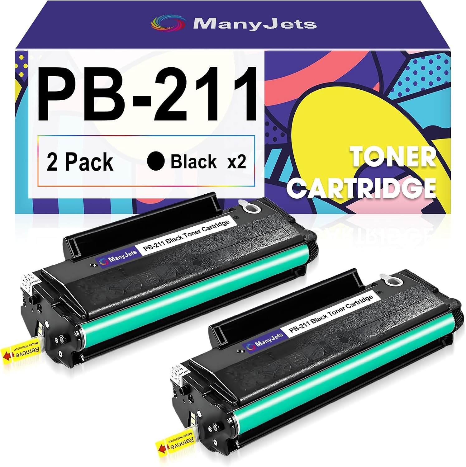 PB-211 Toner Cartridge Replacement for Pantum PB-211 Black PB 211E PB211EV Toner Cartridge Compatible for Pantum P2500W P2502W M6550NW M6552NW M6600NW M6602NW (2-Pack,Black)
