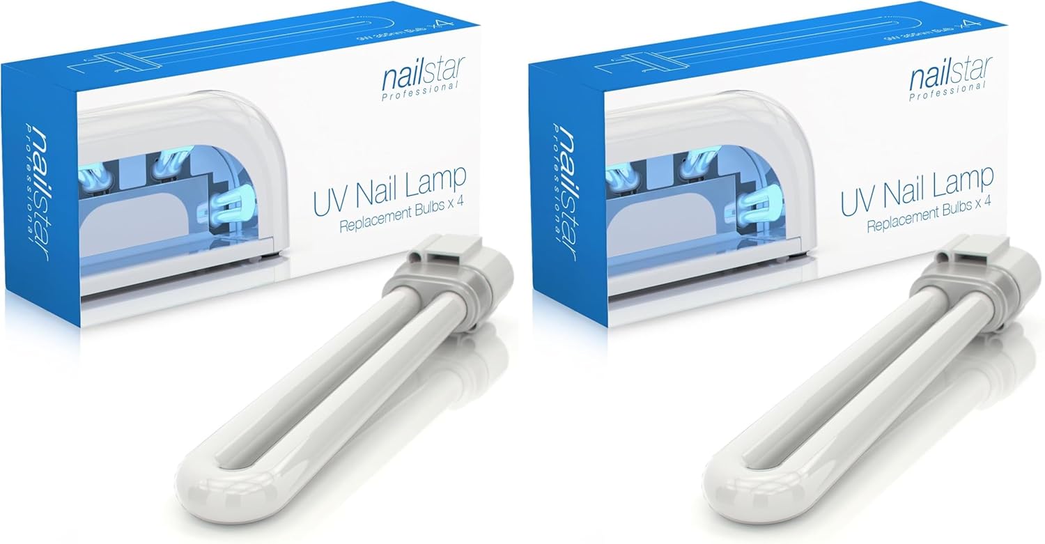 nailstar Replacement 9W U-Shaped 365nm Bulbs UV Nail Lamp Dryer - 8 Pack