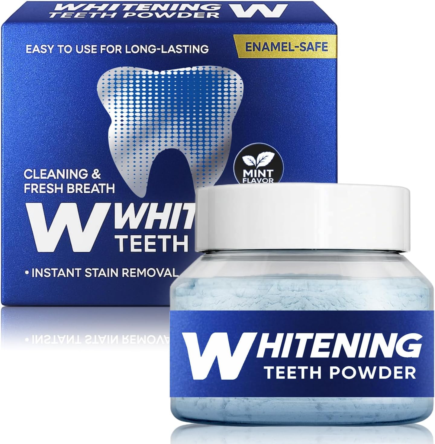 Teeth Whitening Powder, Natural Teeth Whitener, Instant Whitening and Stain Removal, No Sensitivity - Enamel-Safe for Coffee, Tea, Food, Wine, and Tobacco Stains