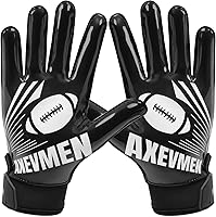 Wintergloves Football Receiver Gloves Men Youth - Ultra-Sticky Silicone Palm Grip, Breathable Durable All-Weather Catching Gloves