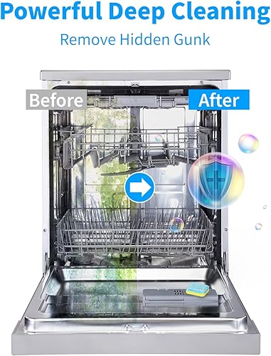 Miniatura 2 de Tabletas limpiadoras de lavavajillas, paquete de 24 potentes cápsulas descalcificantes y refrescantes, limpieza profunda para lavavajillas,