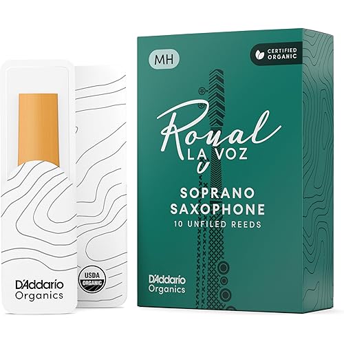 D’Addario Woodwinds La Voz Soprano Sax Reeds, Strength Medium Strength Hard, 10-pack (RIC10MH)