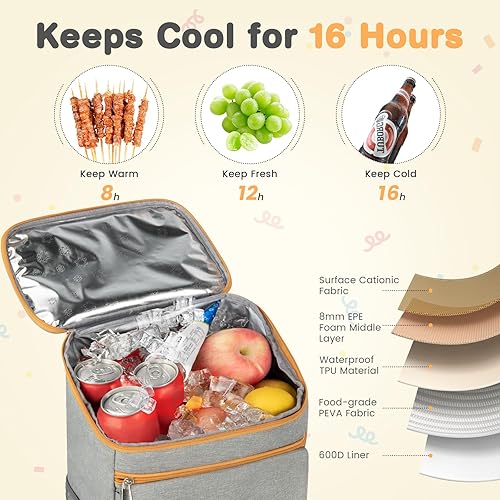 Miniatura 3 de Backpack Cooler, Soft Cooler Backpack Insulated Leak Proof, 30 Cans Travel Cooler Bag for Picnic, Camping, Beach, Hiking, BBQ, & Lunch - Sandproof,