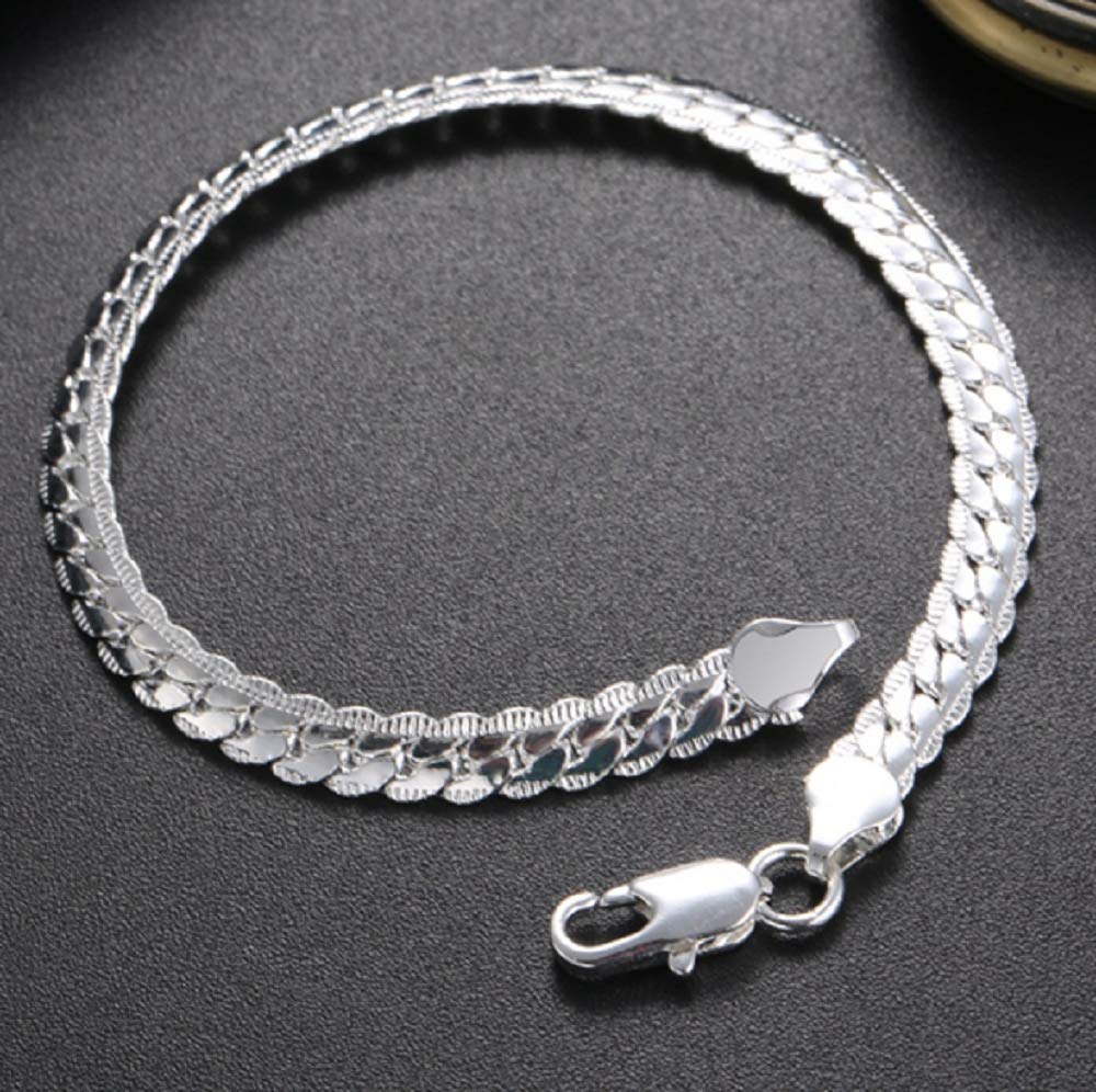 アクセサリー FIFTH SILVER Silver Bracelet Small Amazon.com: Lzz 925 Sterling Silver Bracelet Italy 5mm Solid