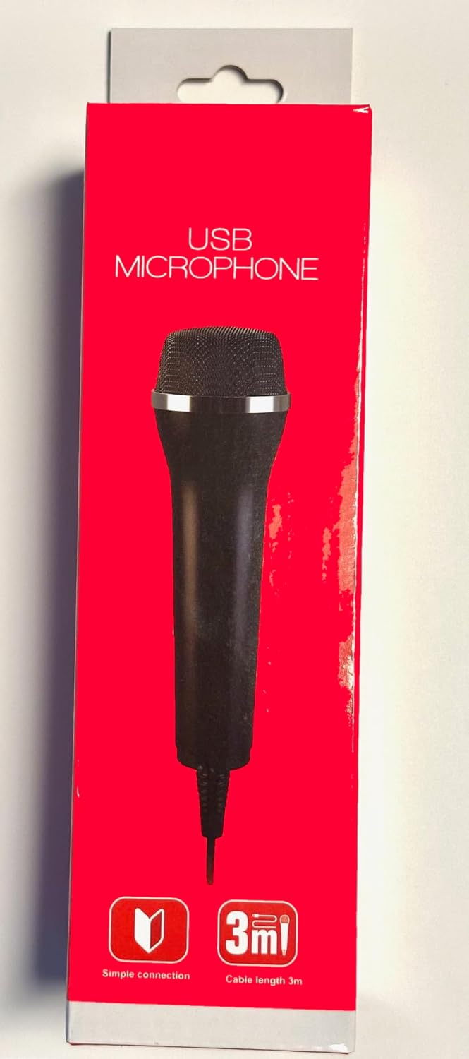 BM 2 Pack Wired USB Microphone for Guitar Hero, Rock Band, Lets Sing - Compatible with Xbox One, Xbox 360, PS2, PS3, PS4, PS5, Switch, Wii, Wii U