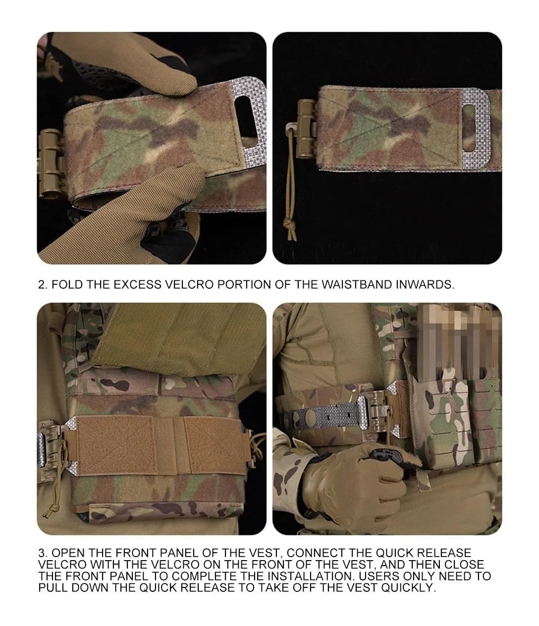 Gilet Tactique FCPC V5 avec Boucle à dégagement Rapide, Gilet de Chasse Airsoft, Ceinture 2 pièces