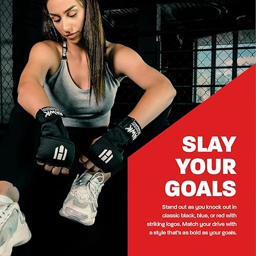 Miniatura 6 de Hawk Padded Inner Gloves Training Gel Elastic Hand Wraps for Boxing Gloves Quick Wraps Men & Women Kickboxing Muay Thai MMA Bandages Fist Knuckle